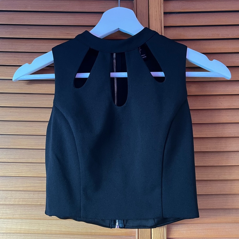 Forever 21 Black Cutout Crop Top